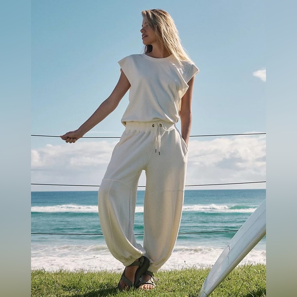 Free People Pants - Free People Cream Sleeveless Jumpsuit